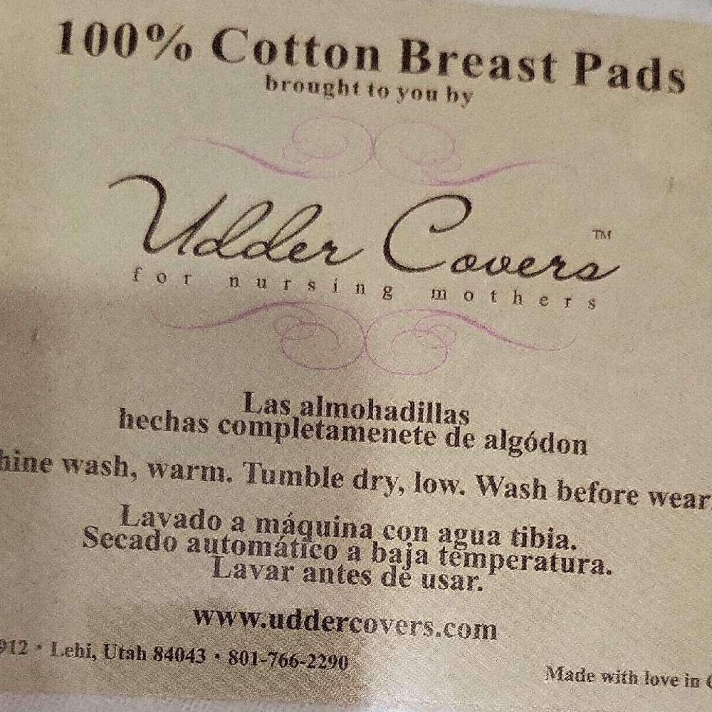 Udder Covers 100% Cotton Breast Pads - White - Picture 2 of 3